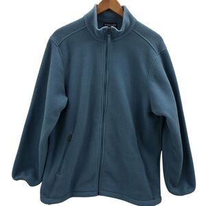 Lands End Direct Merchants Womens Fleece Jacket Large 14 16 Aircore 200 Blue Zip